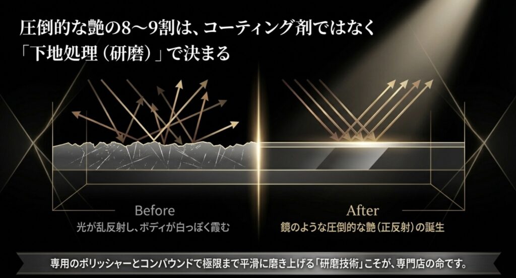 車コーティングのおすすめ業者は下地研磨で決まる