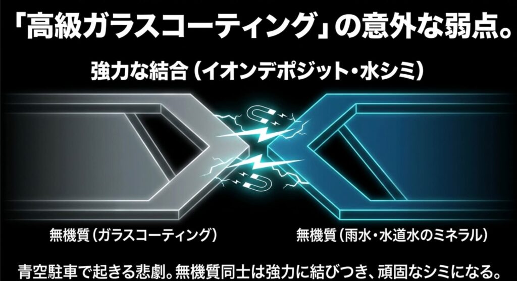 無機質ガラスコーティングの意外な弱点と水シミ（スケール）問題